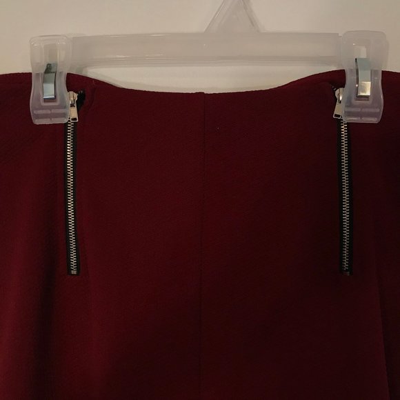 Forever 21 Red Leggings with Exposed Zipper Detail - Picture 2 of 5